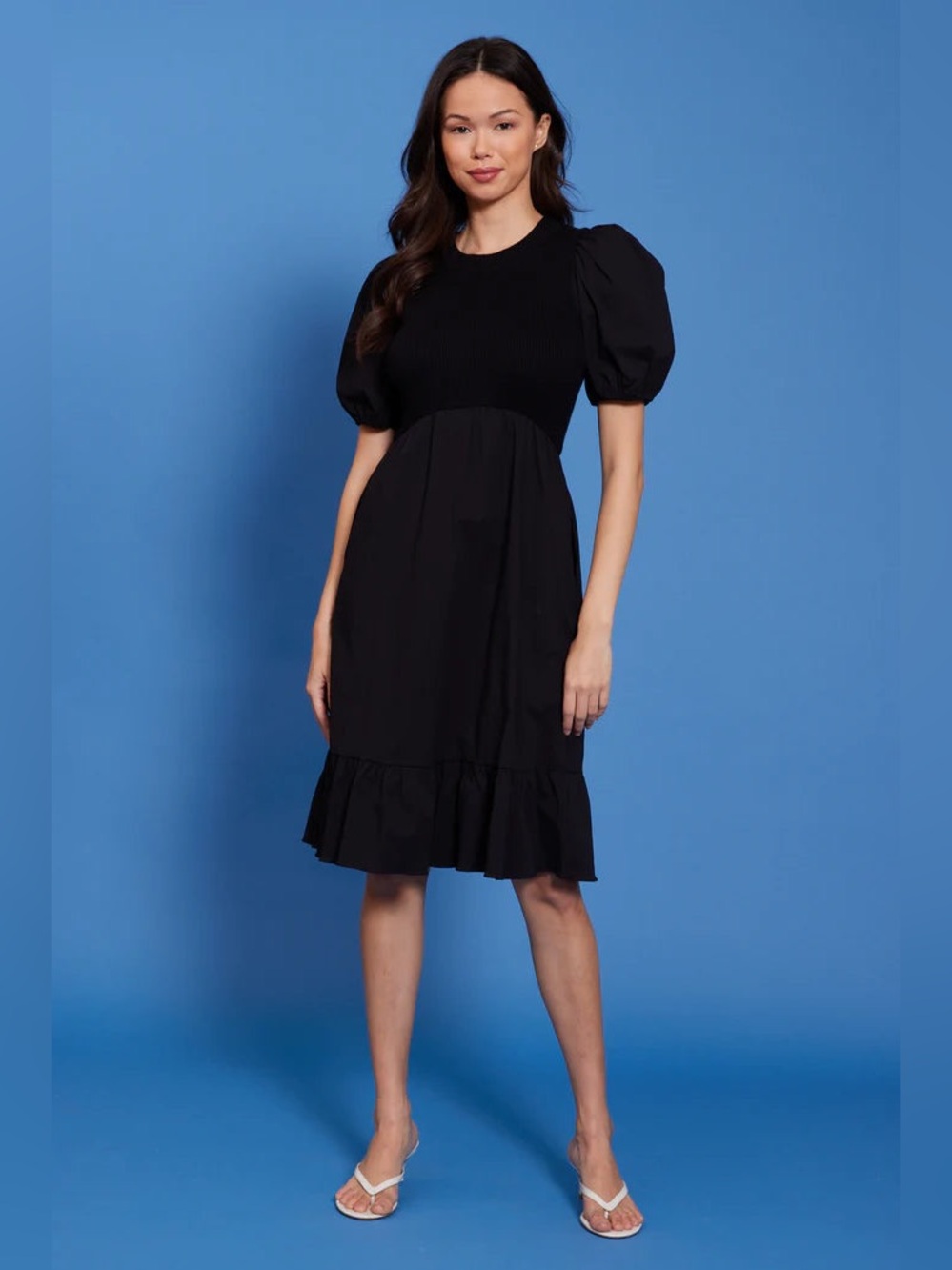 Lucy Paris Black Mixed Knit Dress | XS